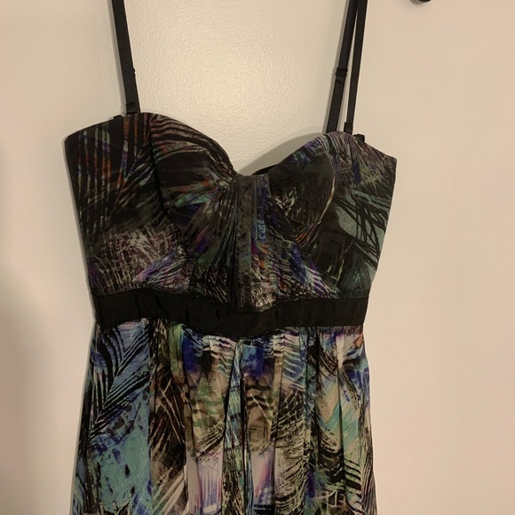 BLACK MULTI-COLORED ‘TAE’ PRINTED STRAPLESS GOWN - Picture 5 of 10